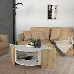 meg-GP042-0078,2-6 ΤΡΑΠΕΖΑΚΙ ΣΑΛΟΝΙΟΥ MARBEL MEGAPAP ΧΡΩΜΑ SAPPHIRE OAK - ΛΕΥΚΟ ΕΦΕ ΜΑΡΜΑΡΟΥ 75X75X40ΕΚ.