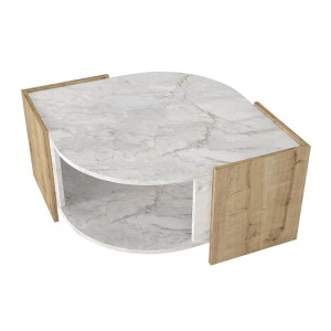 meg-GP042-0078,2-9 ΤΡΑΠΕΖΑΚΙ ΣΑΛΟΝΙΟΥ MARBEL MEGAPAP ΧΡΩΜΑ SAPPHIRE OAK - ΛΕΥΚΟ ΕΦΕ ΜΑΡΜΑΡΟΥ 75X75X40ΕΚ.