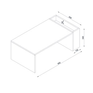 meg-GP042-0085,1-3 ΤΡΑΠΕΖΑΚΙ ΣΑΛΟΝΙΟΥ VIEW MEGAPAP ΑΠΟ ΜΕΛΑΜΙΝΗ ΧΡΩΜΑ ΛΕΥΚΟ 95X50X34ΕΚ.