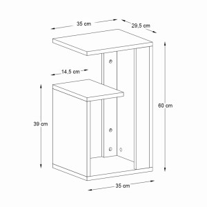 meg-GP042-0092,1-7 ΤΡΑΠΕΖΑΚΙ ΒΟΗΘΗΤΙΚΟ ROSANA MEGAPAP ΧΡΩΜΑ ΛΕΥΚΟ 35X29,5X60ΕΚ.