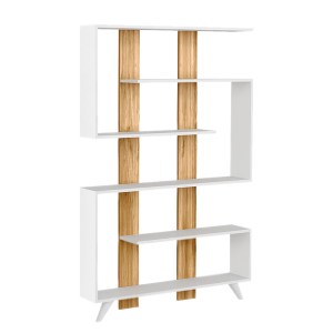 meg-GP042-0098,1-1 ΒΙΒΛΙΟΘΗΚΗ RAIN MEGAPAP ΧΡΩΜΑ ΛΕΥΚΟ - ΚΑΡΥΔΙ 120X19,5X162ΕΚ.