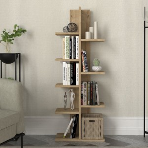 meg-GP042-0102,2-1 ΒΙΒΛΙΟΘΗΚΗ TREE MEGAPAP ΧΡΩΜΑ SAPPHIRE OAK 45X21,4X121,8ΕΚ.