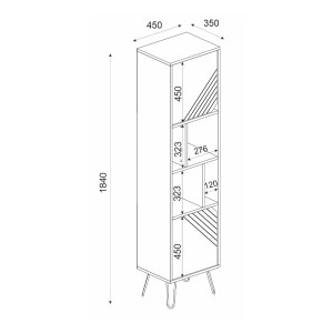 meg-GP042-0109,1-4 ΒΙΒΛΙΟΘΗΚΗ ΜΕΛΑΜΙΝΗΣ NORMA MEGAPAP ΧΡΩΜΑ ΚΑΡΥΔΙ 45X35X184ΕΚ.