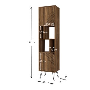 meg-GP042-0109,1-5 ΒΙΒΛΙΟΘΗΚΗ ΜΕΛΑΜΙΝΗΣ NORMA MEGAPAP ΧΡΩΜΑ ΚΑΡΥΔΙ 45X35X184ΕΚ.