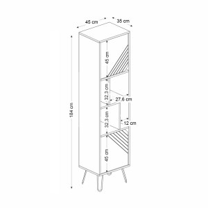 meg-GP042-0109,1-6 ΒΙΒΛΙΟΘΗΚΗ NORMA MEGAPAP ΧΡΩΜΑ ΚΑΡΥΔΙ 45X35X184ΕΚ.