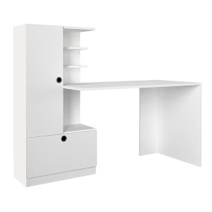 meg-GP042-0110,2-5 ΓΡΑΦΕΙΟ ΕΡΓΑΣΙΑΣ DOMINGO MEGAPAP ΑΠΟ ΜΕΛΑΜΙΝΗ ΧΡΩΜΑ ΛΕΥΚΟ 149,5X60X120ΕΚ.