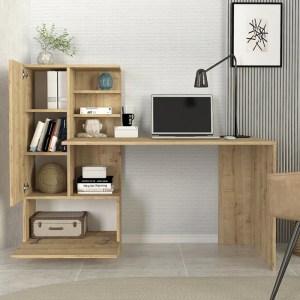 meg-GP042-0110,4-2 ΓΡΑΦΕΙΟ ΕΡΓΑΣΙΑΣ DOMINGO MEGAPAP ΧΡΩΜΑ SAPPHIRE OAK 149,5X60X120ΕΚ.
