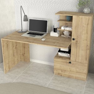 meg-GP042-0111,4-4 ΓΡΑΦΕΙΟ ΕΡΓΑΣΙΑΣ MERINO MEGAPAP ΧΡΩΜΑ SAPPHIRE OAK 149,5X61,8X120ΕΚ.