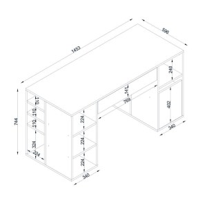 meg-GP042-0112,1-8 ΓΡΑΦΕΙΟ ΕΡΓΑΣΙΑΣ PONTUS MEGAPAP ΧΡΩΜΑ ΛΕΥΚΟ 145X60X74,4ΕΚ.