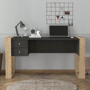 meg-GP042-0117,3-2 ΓΡΑΦΕΙΟ ΕΡΓΑΣΙΑΣ FERNANDO MEGAPAP ΧΡΩΜΑ ΑΝΘΡΑΚΙ - SAPPHIRE OAK 158,4X60X72,2ΕΚ.