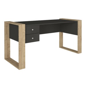 meg-GP042-0117,3-5 ΓΡΑΦΕΙΟ ΕΡΓΑΣΙΑΣ FERNANDO MEGAPAP ΧΡΩΜΑ ΑΝΘΡΑΚΙ - SAPPHIRE OAK 158,4X60X72,2ΕΚ.