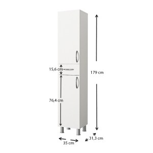 meg-GP042-0146,1-3 ΝΤΟΥΛΑΠΙ ΚΟΥΖΙΝΑΣ - ΜΠΑΝΙΟΥ SELINA MEGAPAP ΧΡΩΜΑ ΛΕΥΚΟ 35X31X179ΕΚ.