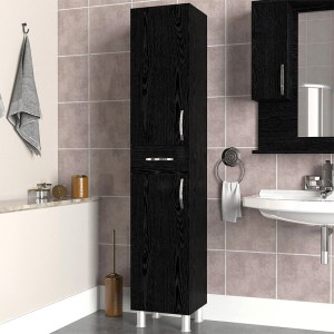 meg-GP042-0146,3-3 ΝΤΟΥΛΑΠΙ ΚΟΥΖΙΝΑΣ - ΜΠΑΝΙΟΥ SELINA MEGAPAP ΧΡΩΜΑ SENCRON BLACK 35X31X179ΕΚ.