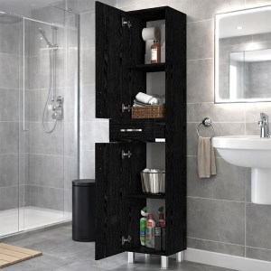 meg-GP042-0146,3-5 ΝΤΟΥΛΑΠΙ ΚΟΥΖΙΝΑΣ - ΜΠΑΝΙΟΥ SELINA MEGAPAP ΧΡΩΜΑ SENCRON BLACK 35X31X179ΕΚ.