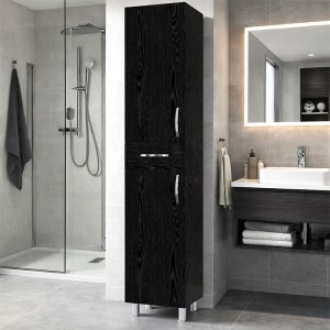 meg-GP042-0146,3-6 ΝΤΟΥΛΑΠΙ ΚΟΥΖΙΝΑΣ - ΜΠΑΝΙΟΥ SELINA MEGAPAP ΧΡΩΜΑ SENCRON BLACK 35X31X179ΕΚ.