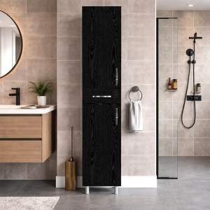 meg-GP042-0146,3-7 ΝΤΟΥΛΑΠΙ ΚΟΥΖΙΝΑΣ - ΜΠΑΝΙΟΥ SELINA MEGAPAP ΧΡΩΜΑ SENCRON BLACK 35X31X179ΕΚ.