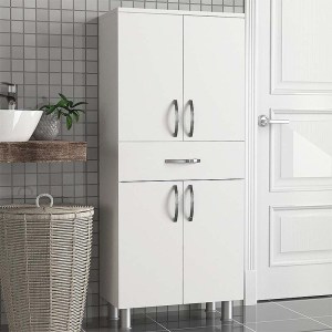 meg-GP042-0148,1-2 ΝΤΟΥΛΑΠΙ ΚΟΥΖΙΝΑΣ - ΜΠΑΝΙΟΥ MONTANA MEGAPAP ΧΡΩΜΑ ΛΕΥΚΟ 59,4X31,5X140ΕΚ.
