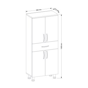 meg-GP042-0148,1-3 ΝΤΟΥΛΑΠΙ ΚΟΥΖΙΝΑΣ - ΜΠΑΝΙΟΥ MONTANA MEGAPAP ΧΡΩΜΑ ΛΕΥΚΟ 59,4X31,5X140ΕΚ.