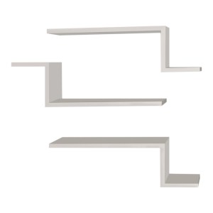 meg-GP042-0159,1-1 ΡΑΦΙΕΡΑ ΤΟΙΧΟΥ LOWA MEGAPAP 3 ΤΕΜΑΧΙΩΝ ΑΠΟ ΜΕΛΑΜΙΝΗ ΧΡΩΜΑ ΛΕΥΚΟ 57,7X14,5X18ΕΚ.
