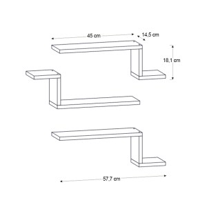 meg-GP042-0159,2-6 ΡΑΦΙΕΡΑ ΤΟΙΧΟΥ LOWA MEGAPAP 3 ΤΕΜΑΧΙΩΝ ΧΡΩΜΑ ΑΝΘΡΑΚΙ 57,7X14,5X18ΕΚ.