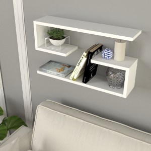 meg-GP042-0160,1-2 ΡΑΦΙΕΡΑ ΤΟΙΧΟΥ JENIKA MEGAPAP 2 ΤΕΜΑΧΙΩΝ ΧΡΩΜΑ ΛΕΥΚΟ 60X14,5X18ΕΚ.