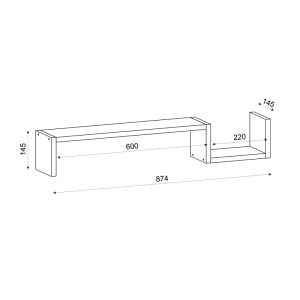 meg-GP042-0166,1-2 ΡΑΦΙΕΡΑ ΤΟΙΧΟΥ HAPPY MEGAPAP ΧΡΩΜΑ ΛΕΥΚΟ 87,4X14,5X14,5ΕΚ.