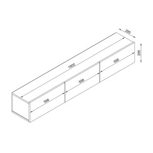 meg-GP042-0169,1-4 ΕΠΙΠΛΟ ΤΗΛΕΟΡΑΣΗΣ ΕΠΙΤΟΙΧΙΟ DAMLA MEGAPAP ΑΠΟ ΜΕΛΑΜΙΝΗ ΜΕ LED ΧΡΩΜΑ ΛΕΥΚΟ 180X29,5X29,5ΕΚ.