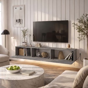 meg-GP042-0169,10-1 ΕΠΙΠΛΟ ΤΗΛΕΟΡΑΣΗΣ ΕΠΙΤΟΙΧΙΟ DAMLA MEGAPAP ΜΕ LED ΧΡΩΜΑ ΓΚΡΙ ΣΚΥΡΟΔΕΜΑΤΟΣ 180X29,5X29,5ΕΚ.