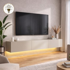 meg-GP042-0169,11-0 ΕΠΙΠΛΟ ΤΗΛΕΟΡΑΣΗΣ ΕΠΙΤΟΙΧΙΟ DAMLA MEGAPAP ΜΕ LED ΧΡΩΜΑ SANDSTONE 180X29,5X29,5ΕΚ.