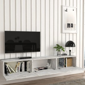 meg-GP042-0169,7-4 ΕΠΙΠΛΟ ΤΗΛΕΟΡΑΣΗΣ ΕΠΙΤΟΙΧΙΟ DAMLA MEGAPAP ΜΕ LED ΧΡΩΜΑ ΛΕΥΚΟ ΕΦΕ ΜΑΡΜΑΡΟΥ 180X29,5X29,5ΕΚ.