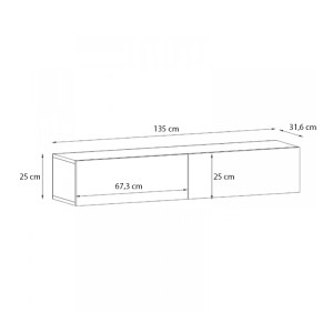 meg-GP042-0170,1-4 ΕΠΙΠΛΟ ΤΗΛΕΟΡΑΣΗΣ ΕΠΙΤΟΙΧΙΟ ARISTO MEGAPAP ΜΕ LED ΧΡΩΜΑ ΛΕΥΚΟ 135X31,6X25ΕΚ.