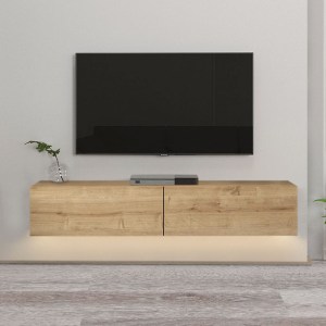 meg-GP042-0170,2-2 ΕΠΙΠΛΟ ΤΗΛΕΟΡΑΣΗΣ ΕΠΙΤΟΙΧΙΟ ARISTO MEGAPAP ΑΠΟ ΜΕΛΑΜΙΝΗ ΜΕ LED ΧΡΩΜΑ SAPPHIRE OAK 135X31,6X25ΕΚ.