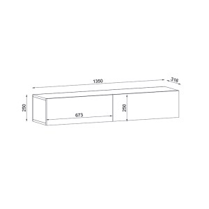 meg-GP042-0170,2-4 ΕΠΙΠΛΟ ΤΗΛΕΟΡΑΣΗΣ ΕΠΙΤΟΙΧΙΟ ARISTO MEGAPAP ΑΠΟ ΜΕΛΑΜΙΝΗ ΜΕ LED ΧΡΩΜΑ SAPPHIRE OAK 135X31,6X25ΕΚ.