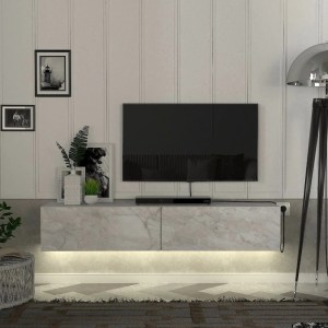 meg-GP042-0170,6-1 ΕΠΙΠΛΟ ΤΗΛΕΟΡΑΣΗΣ ΕΠΙΤΟΙΧΙΟ ARISTO MEGAPAP ΜΕ LED ΧΡΩΜΑ ΛΕΥΚΟ ΕΦΕ ΜΑΡΜΑΡΟΥ 135X31,6X25ΕΚ.