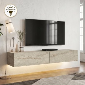 meg-GP042-0170,8-0 ΕΠΙΠΛΟ ΤΗΛΕΟΡΑΣΗΣ ΕΠΙΤΟΙΧΙΟ ARISTO MEGAPAP ΜΕ LED ΧΡΩΜΑ TRAVERTINE 135X31,6X25ΕΚ.