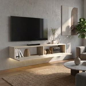 meg-GP042-0170,8-1 ΕΠΙΠΛΟ ΤΗΛΕΟΡΑΣΗΣ ΕΠΙΤΟΙΧΙΟ ARISTO MEGAPAP ΜΕ LED ΧΡΩΜΑ TRAVERTINE 135X31,6X25ΕΚ.