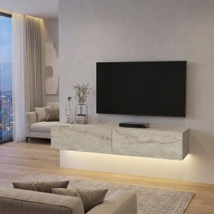 meg-GP042-0170,8-6 ΕΠΙΠΛΟ ΤΗΛΕΟΡΑΣΗΣ ΕΠΙΤΟΙΧΙΟ ARISTO MEGAPAP ΜΕ LED ΧΡΩΜΑ TRAVERTINE 135X31,6X25ΕΚ.