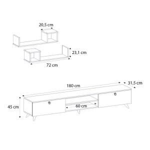 meg-GP042-0173,1-5 ΕΠΙΠΛΟ ΤΗΛΕΟΡΑΣΗΣ SEDDRA MEGAPAP ΧΡΩΜΑ ΚΑΡΥΔΙ 180X31,5X45ΕΚ.