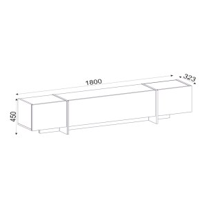 meg-GP042-0185,1-5 ΕΠΙΠΛΟ ΤΗΛΕΟΡΑΣΗΣ VEYRON MEGAPAP ΑΠΟ ΜΕΛΑΜΙΝΗ ΧΡΩΜΑ ΜΑΥΡΟ REBAB - ΜΑΥΡΟ ΕΦΕ ΜΑΡΜΑΡΟΥ 180X32,3X45ΕΚ.
