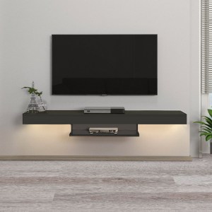 meg-GP042-0186,4-1 ΕΠΙΠΛΟ ΤΗΛΕΟΡΑΣΗΣ ΕΠΙΤΟΙΧΙΟ ALBARES MEGAPAP ΑΠΟ ΜΕΛΑΜΙΝΗ ΜΕ LED ΧΡΩΜΑ ΑΝΘΡΑΚΙ 150X29,6X22ΕΚ.