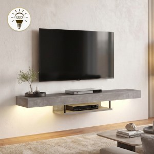 meg-GP042-0186,6-0 ΕΠΙΠΛΟ ΤΗΛΕΟΡΑΣΗΣ ΕΠΙΤΟΙΧΙΟ ALBARES MEGAPAP ΜΕ LED ΧΡΩΜΑ ΓΚΡΙ ΣΚΥΡΟΔΕΜΑΤΟΣ 150X29,6X22ΕΚ.