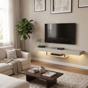 meg-GP042-0186,7-4 ΕΠΙΠΛΟ ΤΗΛΕΟΡΑΣΗΣ ΕΠΙΤΟΙΧΙΟ ALBARES MEGAPAP ΜΕ LED ΧΡΩΜΑ SANDSTONE 150X29,6X22ΕΚ.