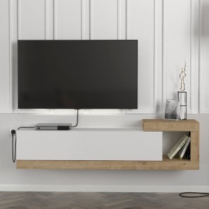 meg-GP042-0187,3-2 ΕΠΙΠΛΟ ΤΗΛΕΟΡΑΣΗΣ ΕΠΙΤΟΙΧΙΟ VOLARE MEGAPAP ΧΡΩΜΑ ΛΕΥΚΟ - SAPPHIRE OAK 150X29,6X38,6ΕΚ.