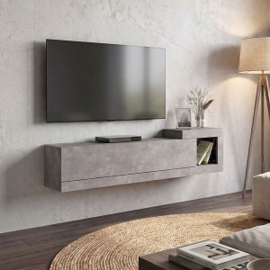 meg-GP042-0187,7-0 ΕΠΙΠΛΟ ΤΗΛΕΟΡΑΣΗΣ ΕΠΙΤΟΙΧΙΟ VOLARE MEGAPAP ΧΡΩΜΑ ΓΚΡΙ ΣΚΥΡΟΔΕΜΑΤΟΣ 150X29,6X38,6ΕΚ.