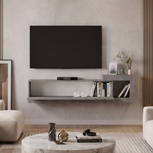 meg-GP042-0187,7-1 ΕΠΙΠΛΟ ΤΗΛΕΟΡΑΣΗΣ ΕΠΙΤΟΙΧΙΟ VOLARE MEGAPAP ΧΡΩΜΑ ΓΚΡΙ ΣΚΥΡΟΔΕΜΑΤΟΣ 150X29,6X38,6ΕΚ.
