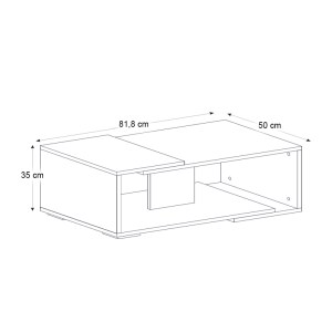 meg-GP042-0189,3-4 ΤΡΑΠΕΖΑΚΙ ΣΑΛΟΝΙΟΥ MARETA MEGAPAP ΧΡΩΜΑ ΛΕΥΚΟ ΕΦΕ ΜΑΡΜΑΡΟΥ - SAPPHIRE OAK 81,8X50X35ΕΚ.