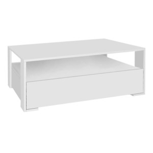 meg-GP042-0193,1-3 ΤΡΑΠΕΖΑΚΙ ΣΑΛΟΝΙΟΥ BALINA MEGAPAP ΑΠΟ ΜΕΛΑΜΙΝΗ ΧΡΩΜΑ ΛΕΥΚΟ 110X60X40ΕΚ.