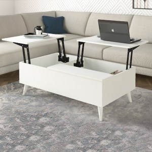 meg-GP042-0194,4-2 ΤΡΑΠΕΖΑΚΙ ΣΑΛΟΝΙΟΥ ROY MEGAPAP ΜΕ ΣΕΡΒΙΤΟΡΟ ΧΡΩΜΑ ΛΕΥΚΟ 121X69X40ΕΚ.