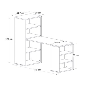 meg-GP042-0203,2-7 ΓΡΑΦΕΙΟ ΕΡΓΑΣΙΑΣ ΠΟΛΥΜΟΡΦΙΚΟ LAST MEGAPAP ΧΡΩΜΑ SAPPHIRE OAK 119X44,7X123ΕΚ.