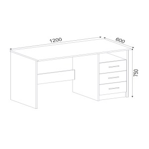 meg-GP042-0204,1-4 ΓΡΑΦΕΙΟ ΕΡΓΑΣΙΑΣ ELDORIS MEGAPAP ΑΠΟ ΜΕΛΑΜΙΝΗ ΧΡΩΜΑ SAPPHIRE OAK 120X60X75ΕΚ.